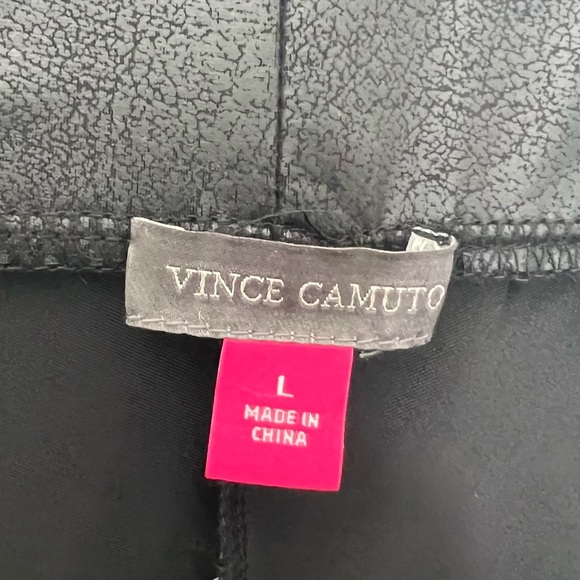 Vince Comuto Rich Black Coated Ponte High Rise Pull On Leggings Large NWT - Picture 6 of 7